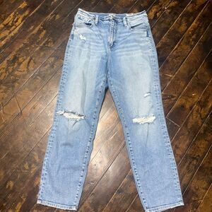 Silver Borebank light wash holey wide leg distressed 31 jeans